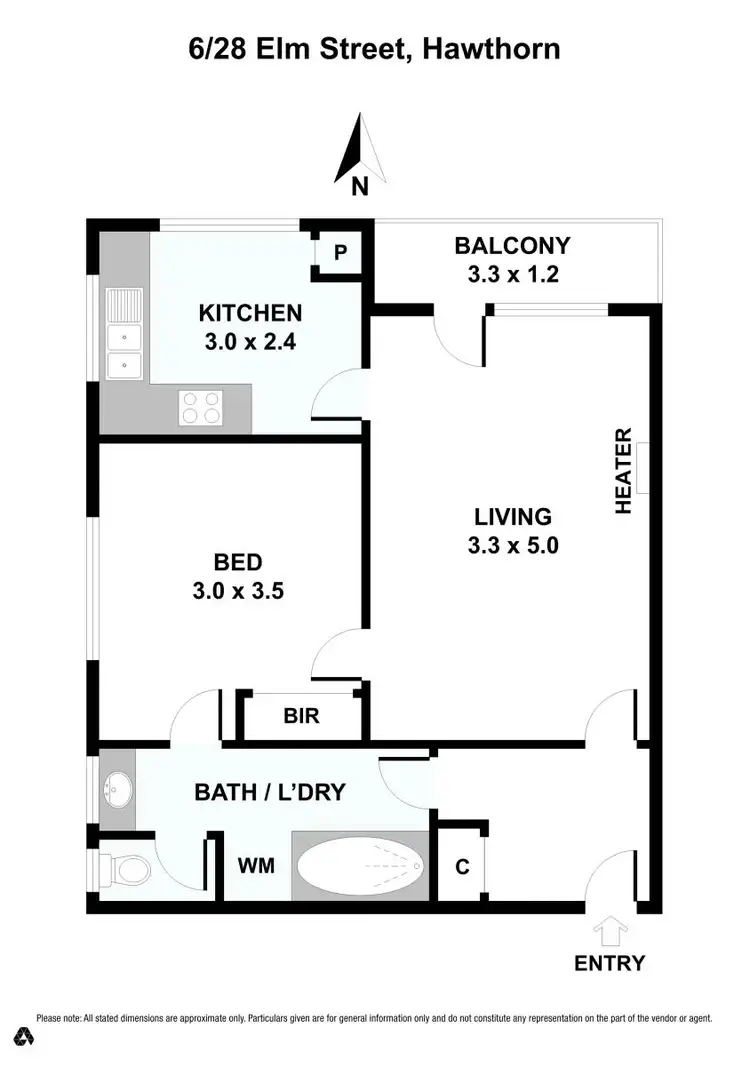 Floorplan of Homely apartment listing, 6/28 Elm Street, Hawthorn VIC 3122