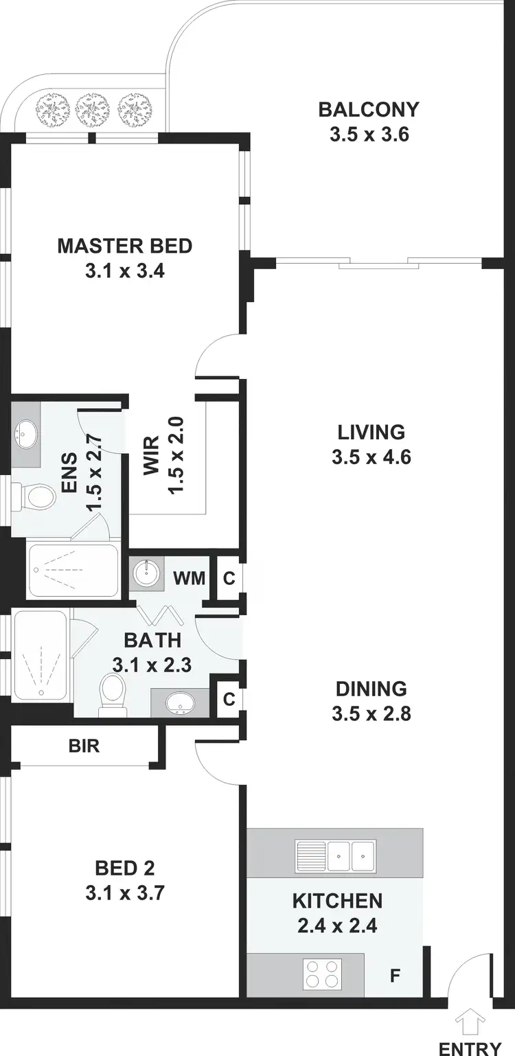 Floorplan of Homely unit listing, 401/11 Drayton Terrace, Wynnum QLD 4178