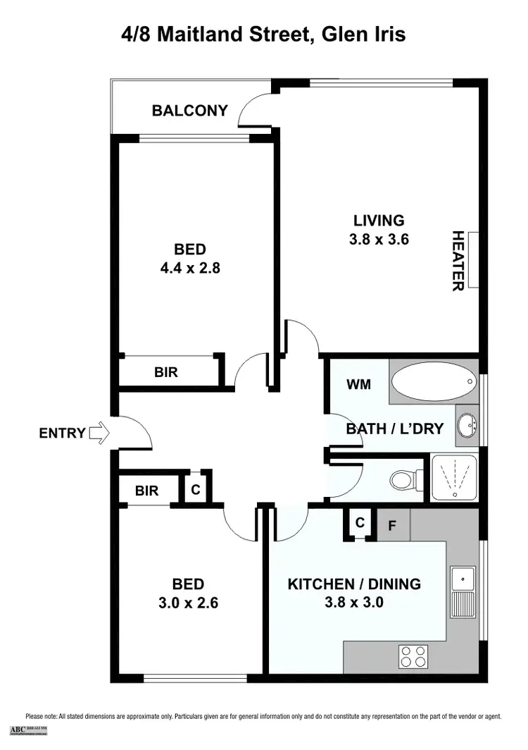 Floorplan of Homely apartment listing, 4/8 Maitland Street, Glen Iris VIC 3146