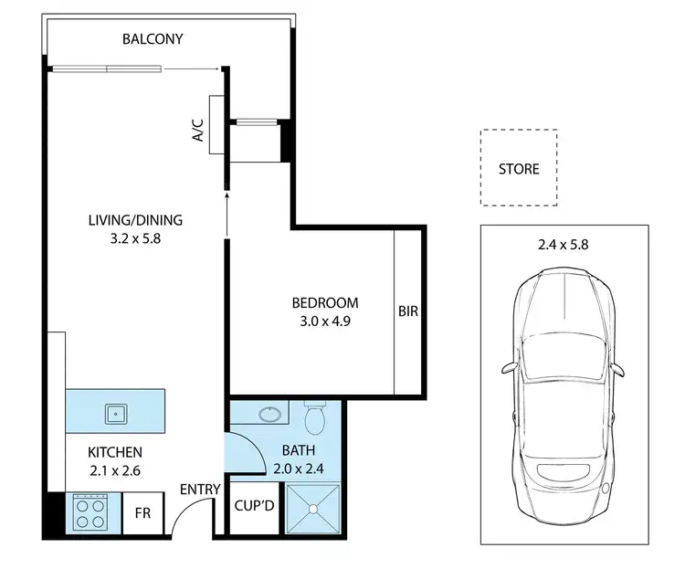Floorplan of Homely apartment listing, 1706/1 Ascot Vale Road, Flemington VIC 3031