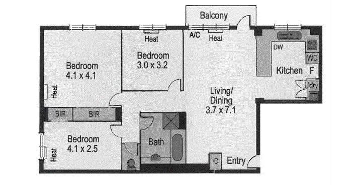 Floorplan of Homely apartment listing, 1D/622 St Kilda Road, Melbourne VIC 3004