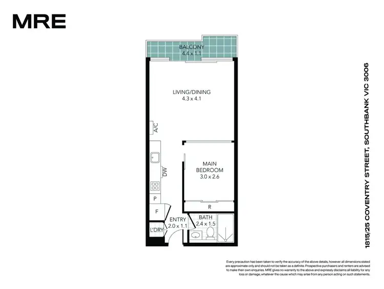 Floorplan of Homely apartment listing, 1815/25 Coventry Street, Southbank VIC 3006
