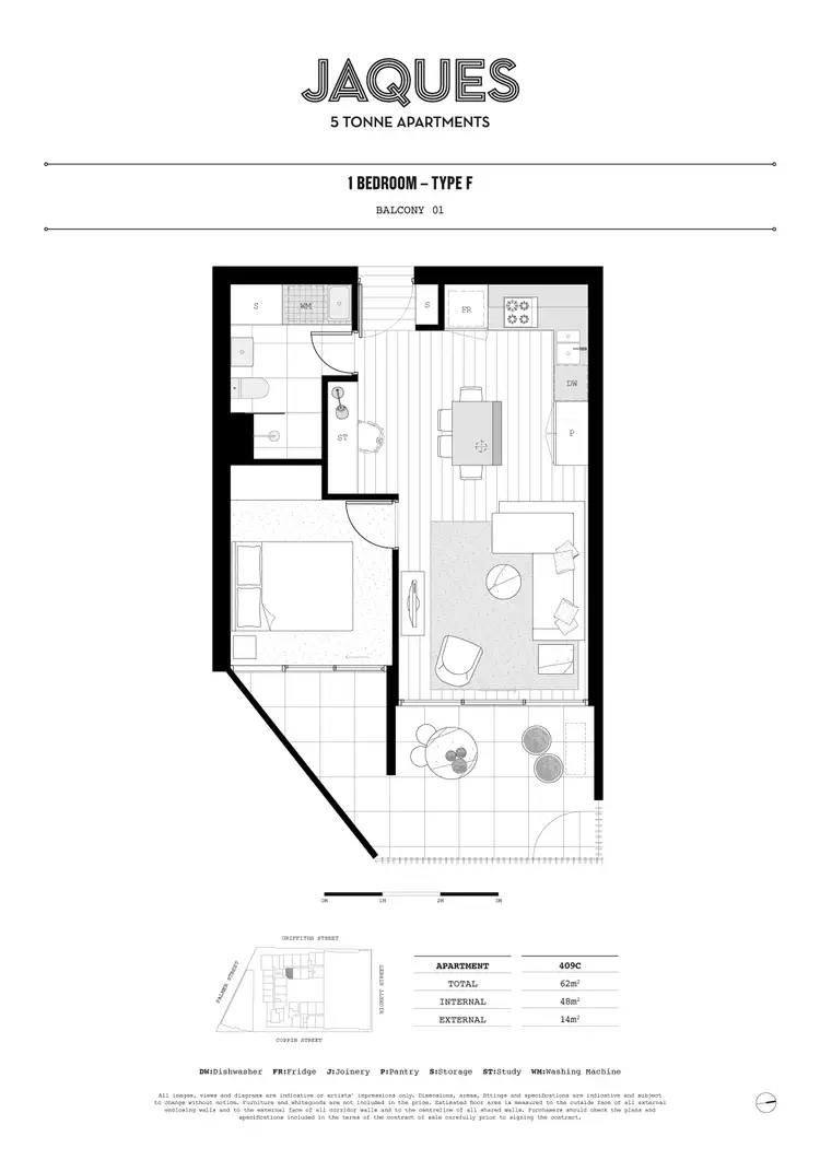 Floorplan of Homely apartment listing, 409/1 Dyer Street, Richmond VIC 3121
