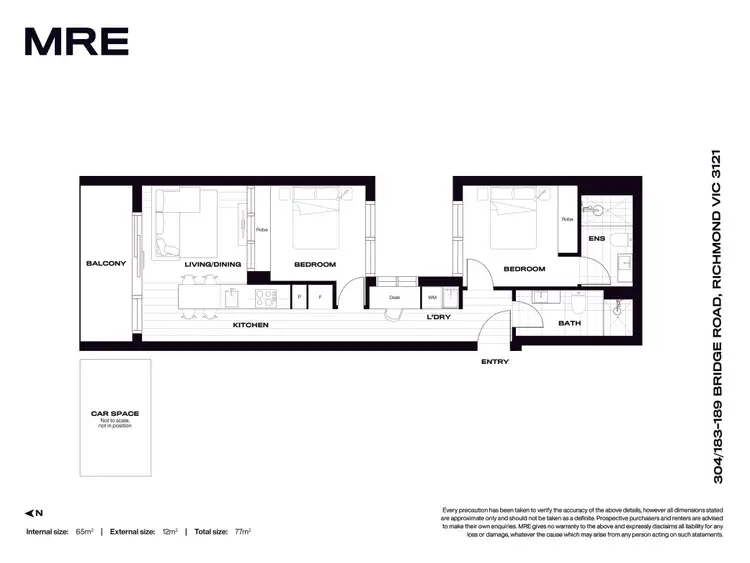 Floorplan of Homely apartment listing, 304/183-189 Bridge Road, Richmond VIC 3121