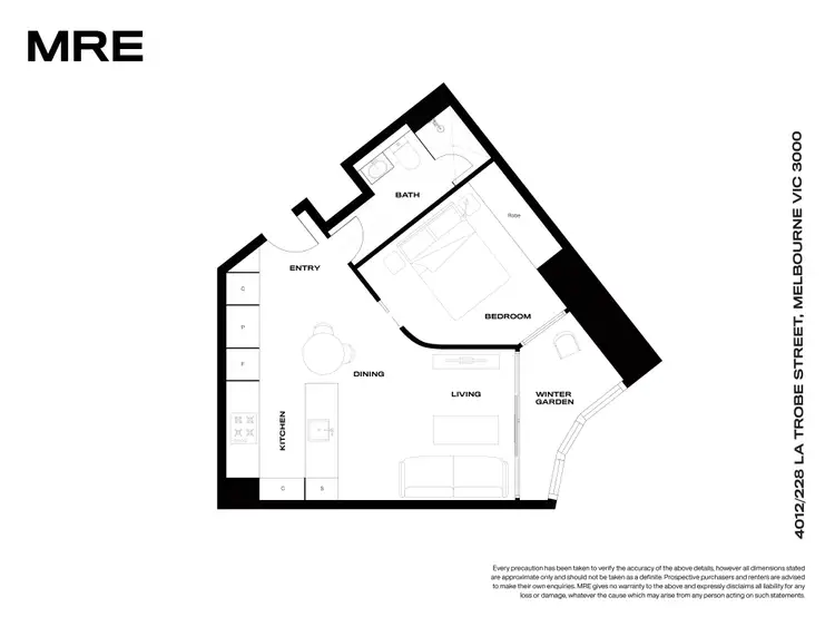 Floorplan of Homely apartment listing, 4012/228 La Trobe Street, Melbourne VIC 3000