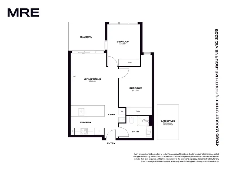 Floorplan of Homely apartment listing, 417/85 Market Street, South Melbourne VIC 3205