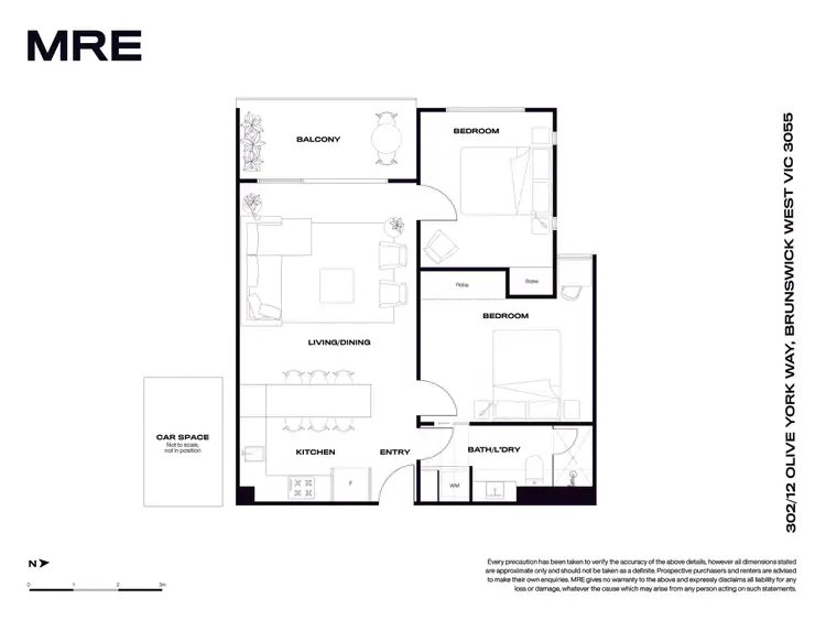 Floorplan of Homely apartment listing, 302/12 Olive York Way, Brunswick West VIC 3055