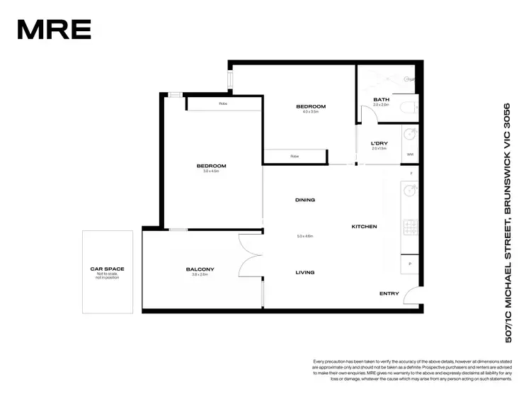 Floorplan of Homely apartment listing, 507/1C Michael Street, Brunswick VIC 3056