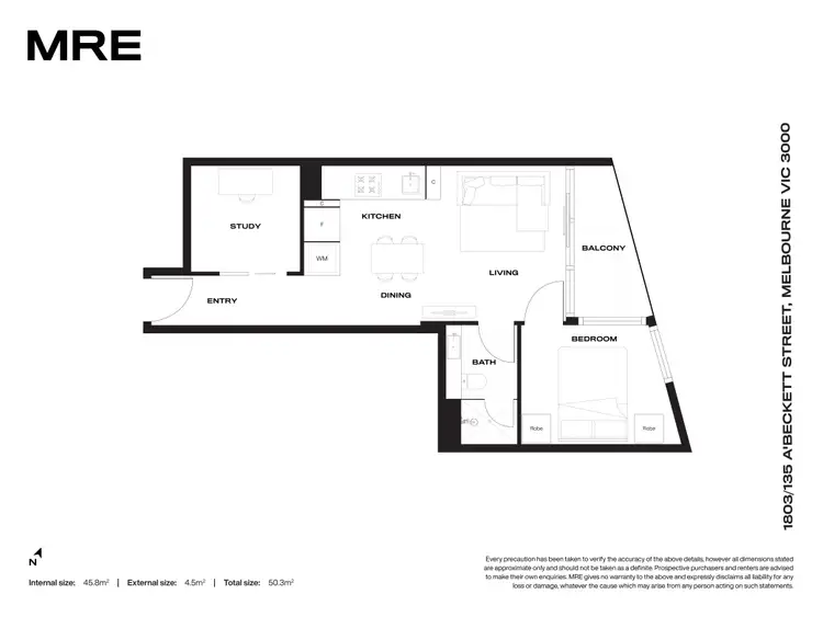 Floorplan of Homely apartment listing, 1803/135 A'beckett Street, Melbourne VIC 3000