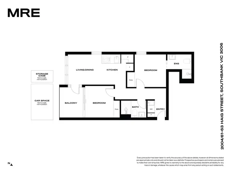 Floorplan of Homely apartment listing, 2004/61-63 Haig Street, Southbank VIC 3006
