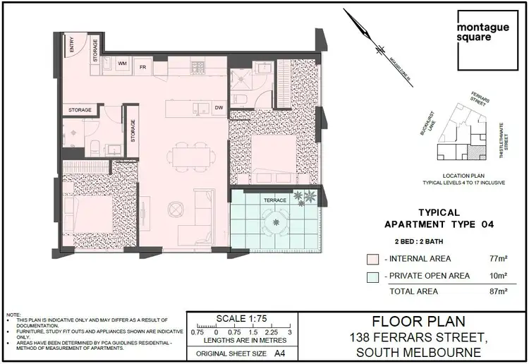 Floorplan of Homely apartment listing, 1704/138 Ferrars Street, South Melbourne VIC 3205