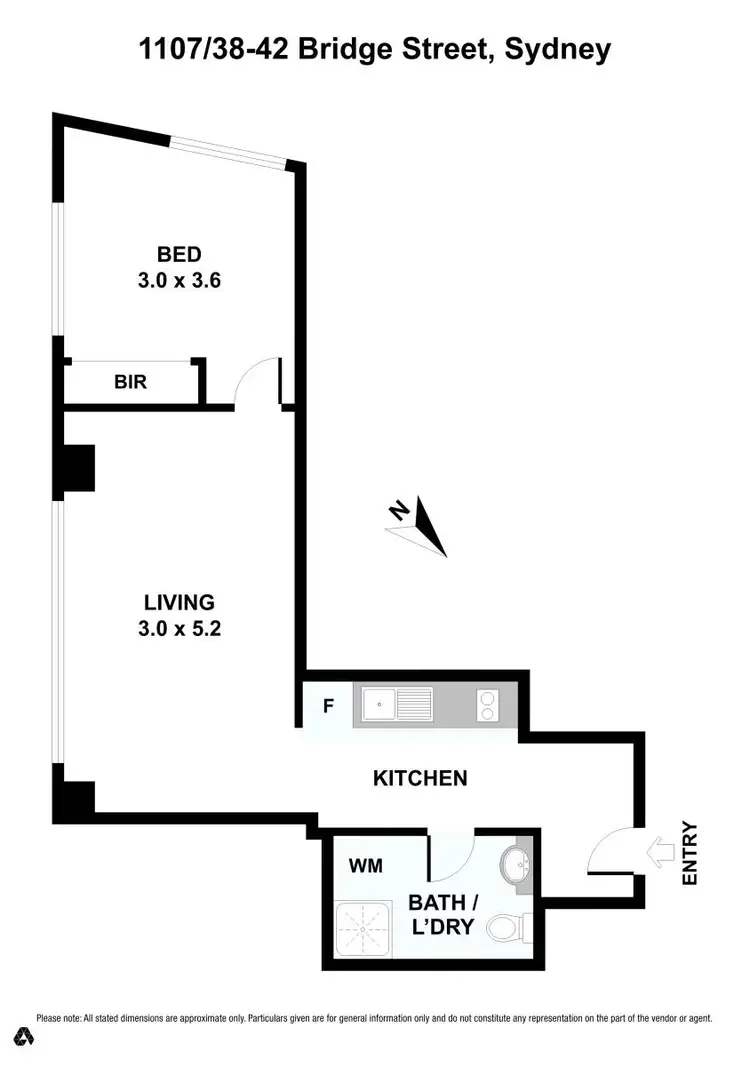 Floorplan of Homely apartment listing, 1107/38-42 Bridge Street, Sydney NSW 2000