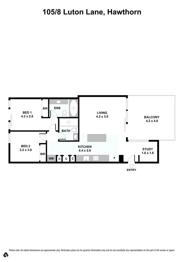 Floorplan of Homely apartment listing, 105/8 Luton Lane, Hawthorn VIC 3122
