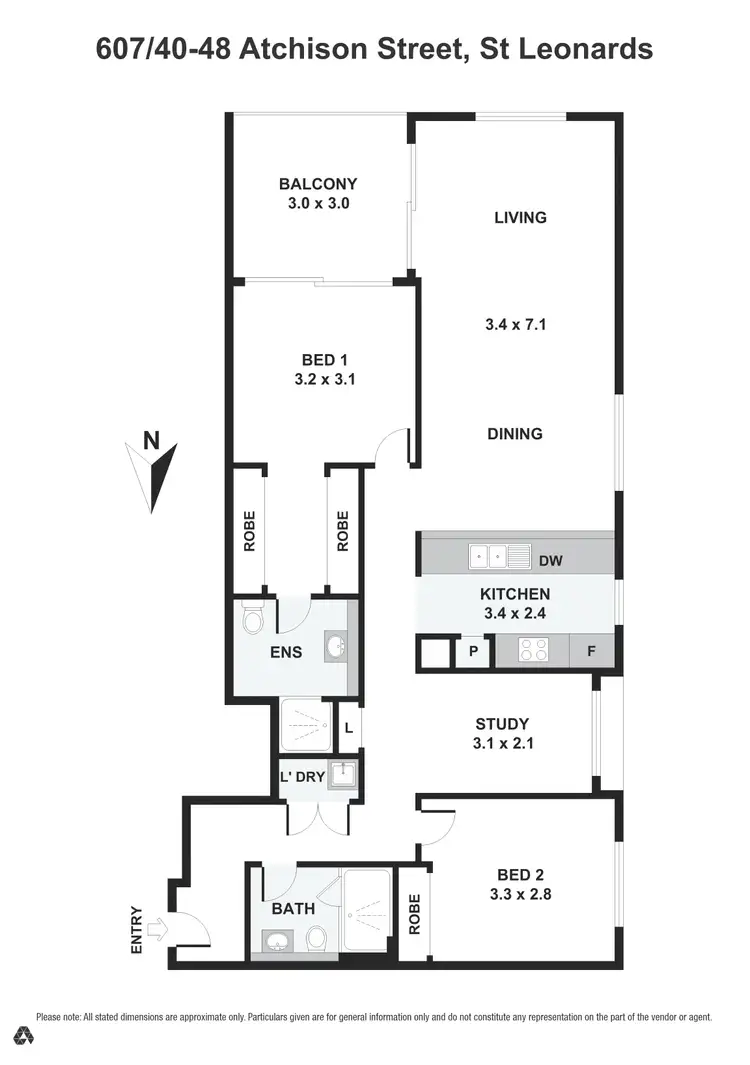 Floorplan of Homely unit listing, 607/40-48 Atchison Street, St Leonards NSW 2065