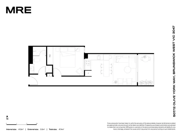Floorplan of Homely apartment listing, 507/12 Olive York Way, Brunswick West VIC 3055