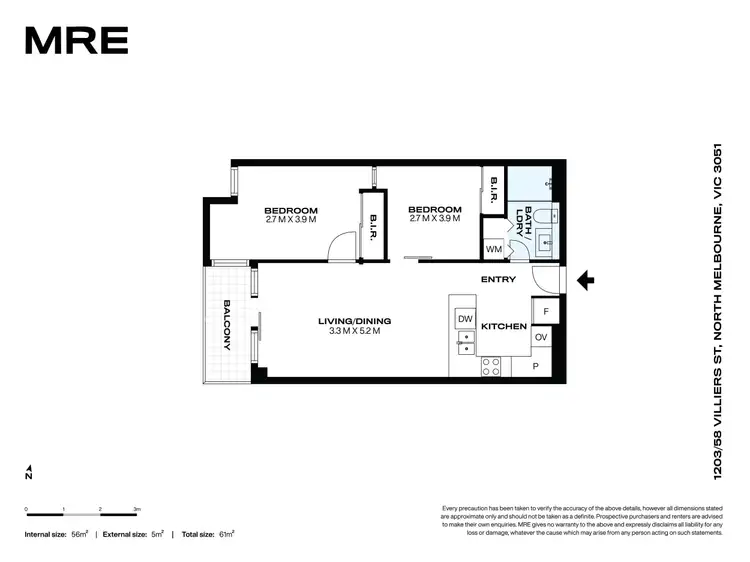 Floorplan of Homely apartment listing, 1203/58 Villiers Street, North Melbourne VIC 3051
