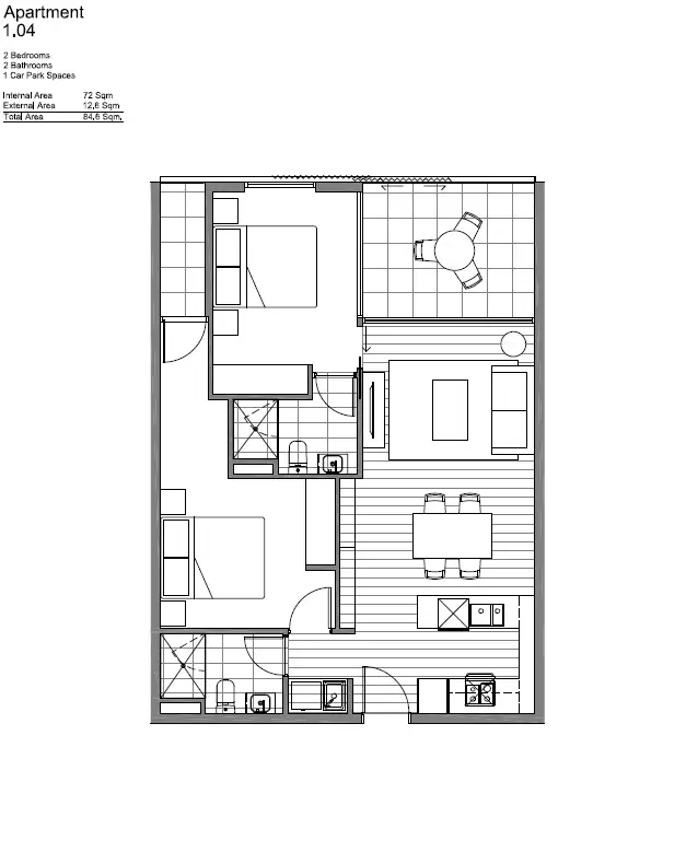 Floorplan of Homely apartment listing, 104/240-242 Dorcas Street, South Melbourne VIC 3205