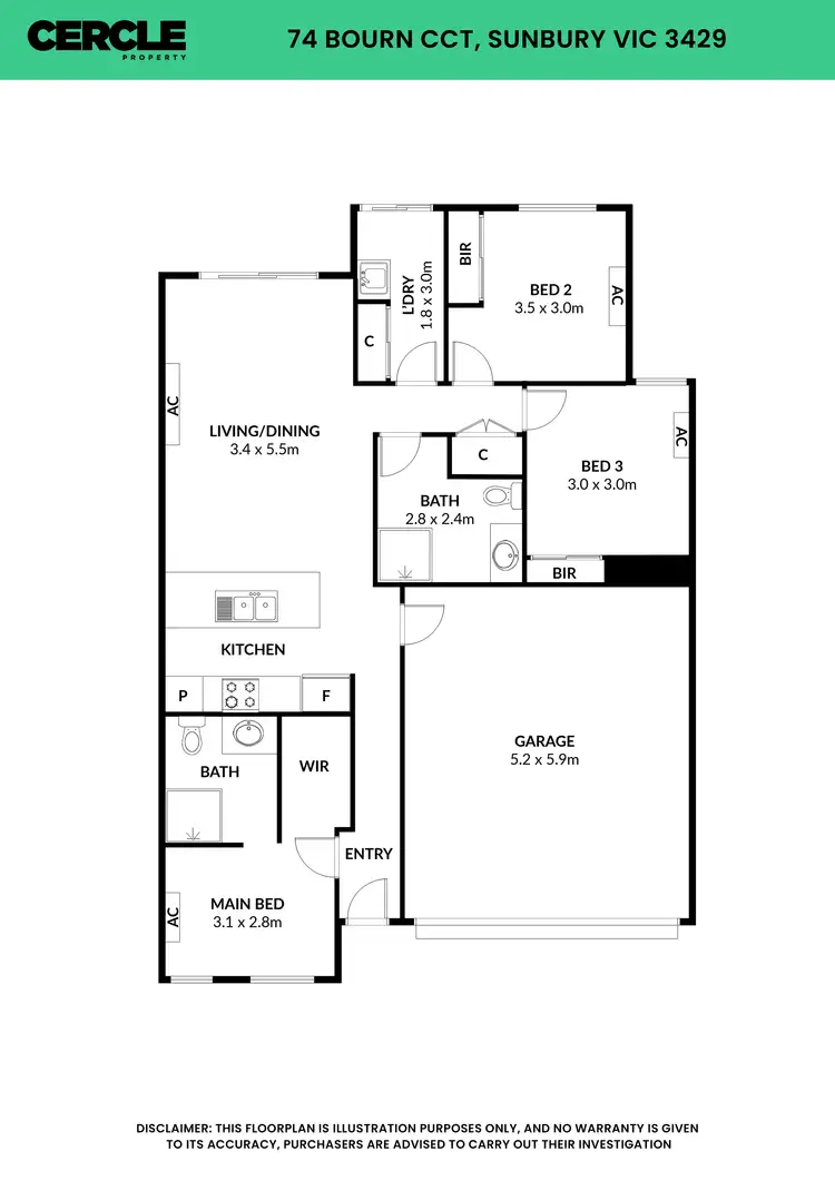 Floorplan of Homely house listing, 74 Bourn Circuit, Sunbury VIC 3429