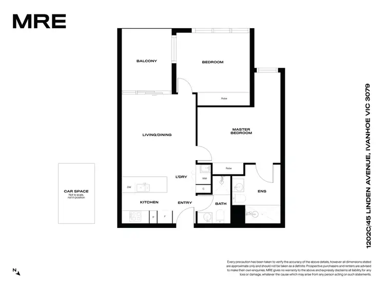 Floorplan of Homely apartment listing, 1202C/45 Linden Avenue, Ivanhoe VIC 3079