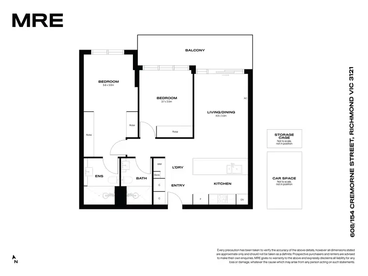 Floorplan of Homely apartment listing, 608/154 Cremorne Street, Cremorne VIC 3121