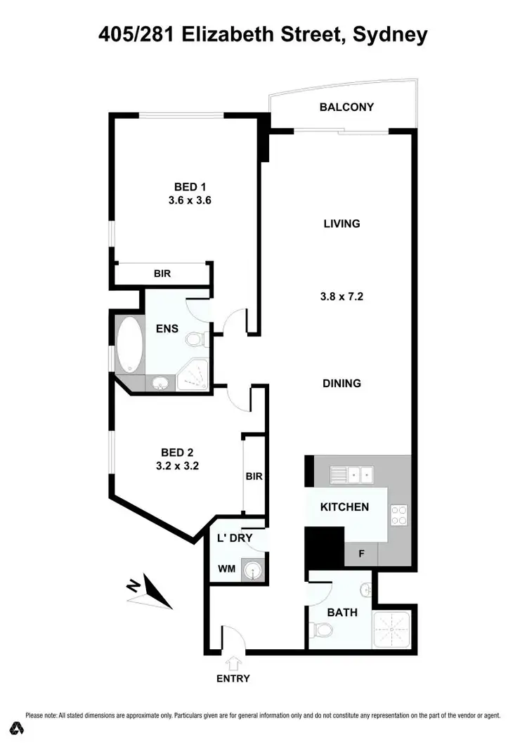 Floorplan of Homely apartment listing, 405/281 Elizabeth Street, Sydney NSW 2000