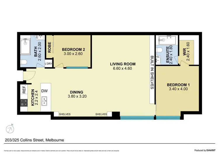 Floorplan of Homely apartment listing, 203/325 Collins Street, Melbourne VIC 3000