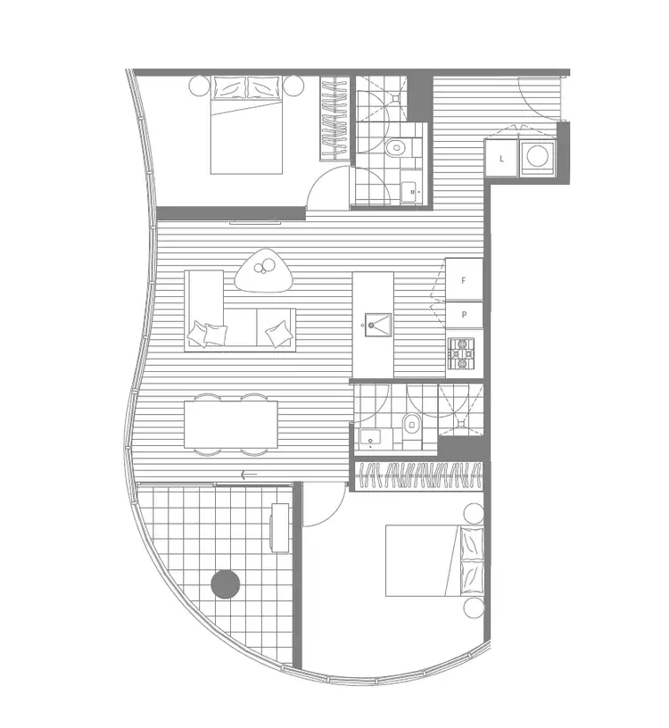 Floorplan of Homely apartment listing, 1409/5 Joseph Road, Footscray VIC 3011