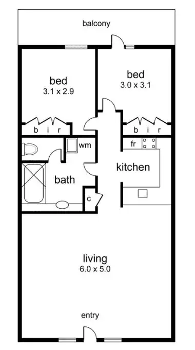 Floorplan of Homely apartment listing, 14/75 Drummond Street, Carlton VIC 3053