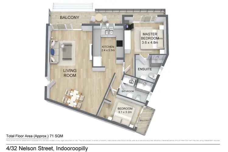 Floorplan of Homely unit listing, 4/32 Nelson Parade, Indooroopilly QLD 4068
