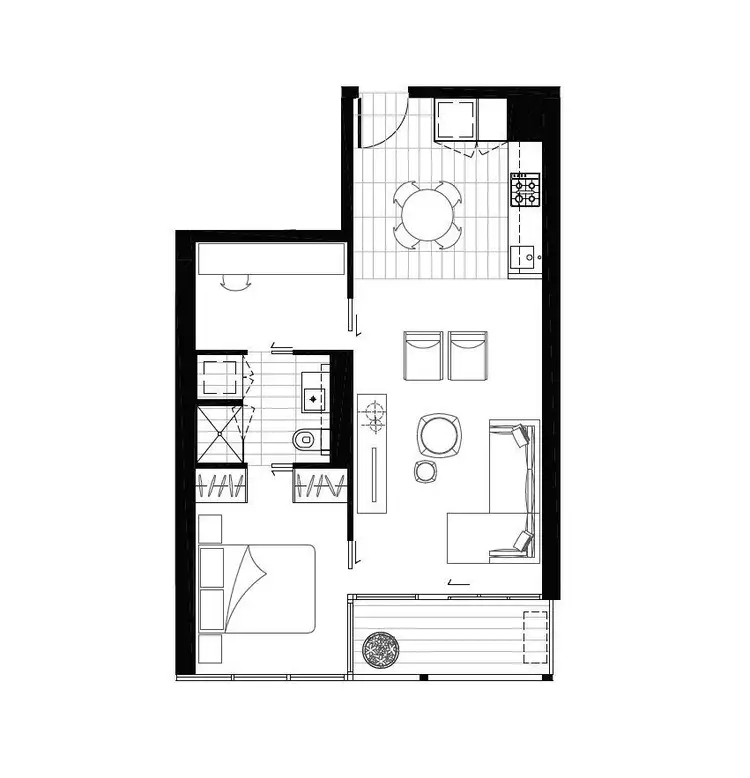 Floorplan of Homely apartment listing, 209/74 Queens Road, Melbourne VIC 3004