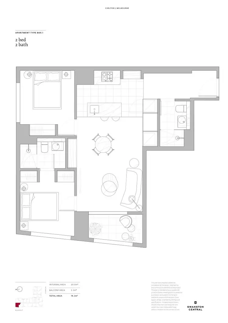 Floorplan of Homely apartment listing, 1915/160 Victoria Street, Carlton VIC 3053