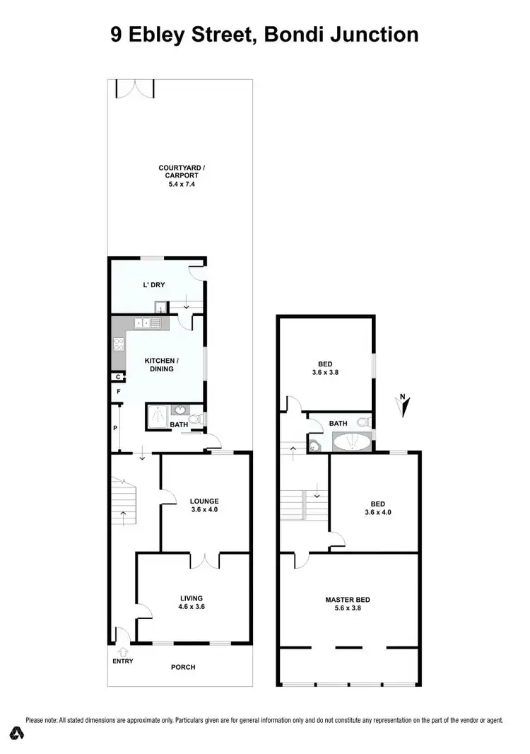 Floorplan of Homely terrace listing, 9 Ebley Street, Bondi Junction NSW 2022