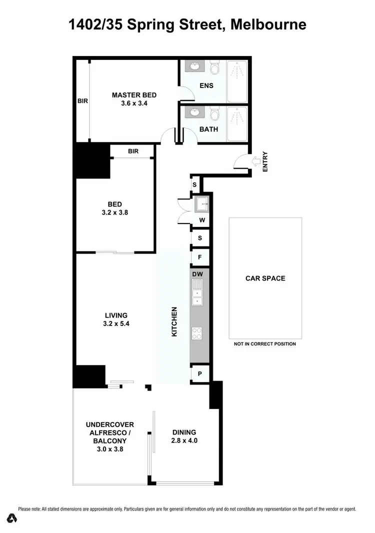 Floorplan of Homely apartment listing, 1402/35 Spring Street, Melbourne VIC 3000