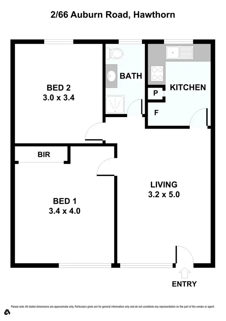 Floorplan of Homely unit listing, 2/66 Auburn Road, Hawthorn VIC 3122