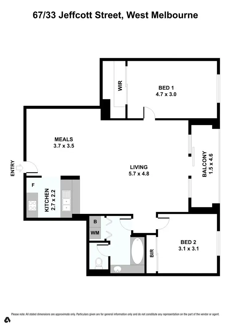 Floorplan of Homely apartment listing, 67/33 Jeffcott Street, West Melbourne VIC 3003
