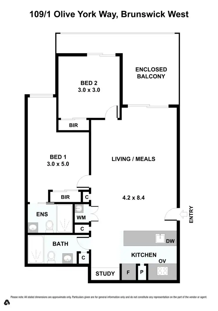 Floorplan of Homely apartment listing, 109/1 Olive York Way, Brunswick West VIC 3055