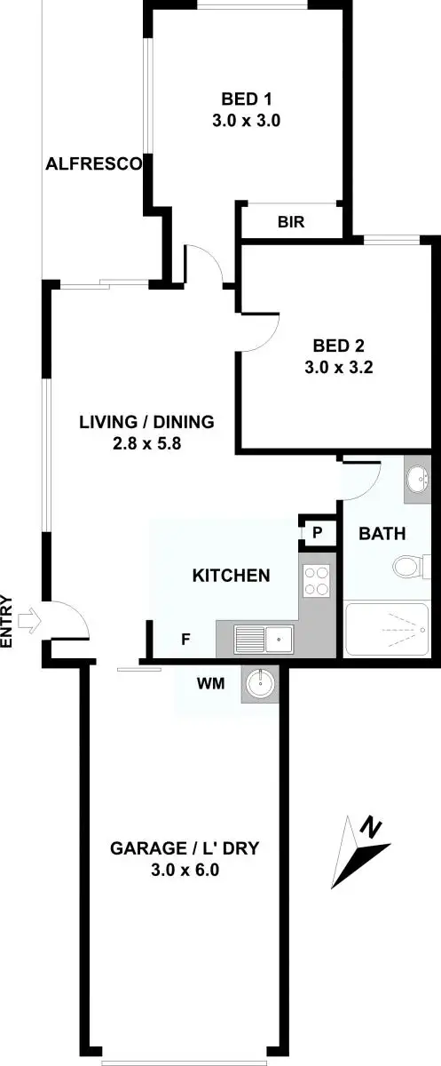 Floorplan of Homely semi-detached listing, 2/24 Parsons Street, Collingwood Park QLD 4301