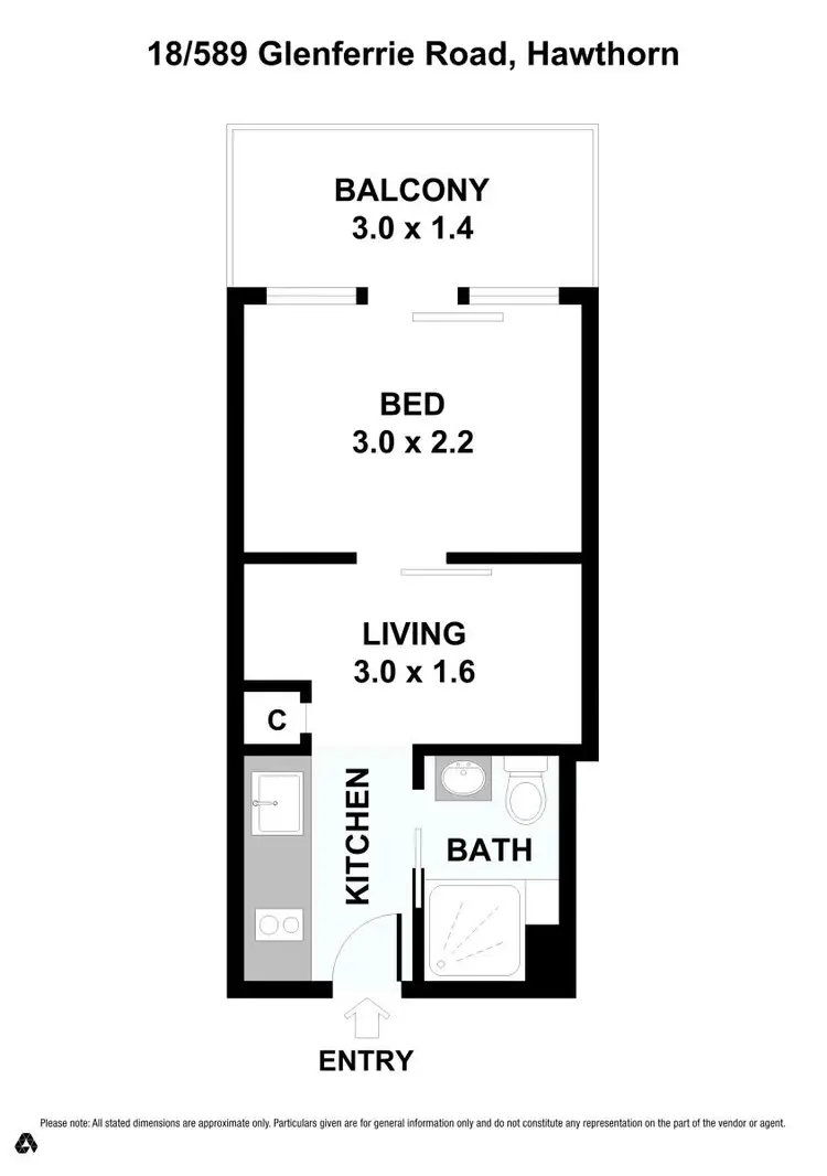 Floorplan of Homely apartment listing, 18/589 Glenferrie Road, Hawthorn VIC 3122