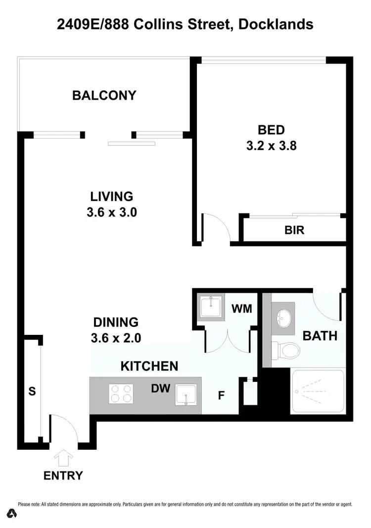 Floorplan of Homely apartment listing, 2409E/888 Collins Street, Docklands VIC 3008