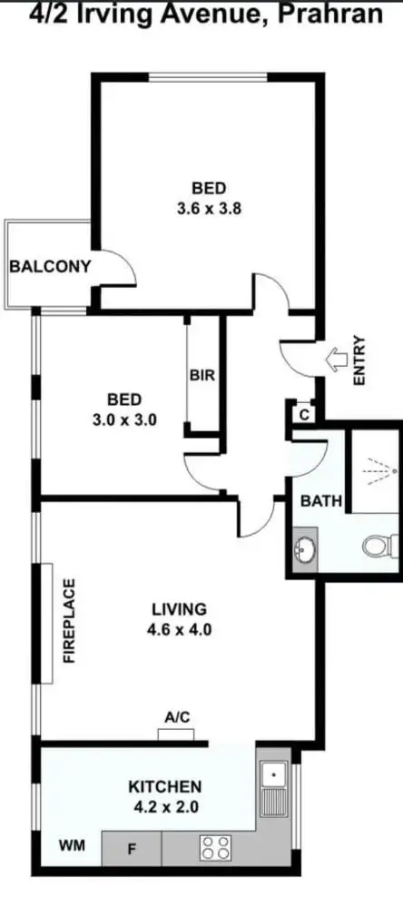 Floorplan of Homely apartment listing, 4/2 Irving Avenue, Prahran VIC 3181