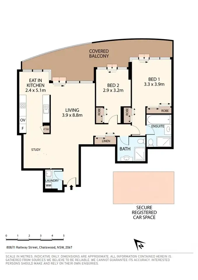 Floorplan of Homely apartment listing, 808/11 Railway Street, Chatswood NSW 2067