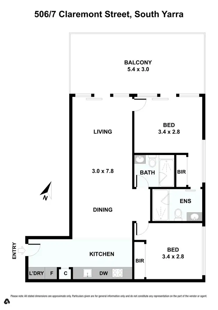 Floorplan of Homely unit listing, 506/7 Claremont Street, South Yarra VIC 3141