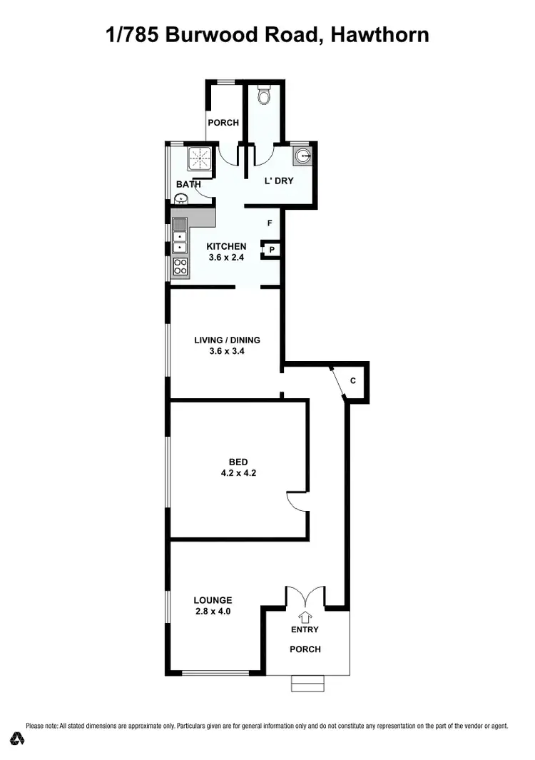 Floorplan of Homely unit listing, 1/785 Burwood Road, Hawthorn VIC 3122