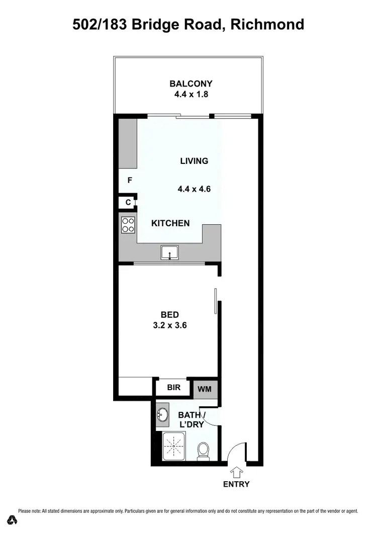 Floorplan of Homely apartment listing, 502/183 Bridge Road, Richmond VIC 3121
