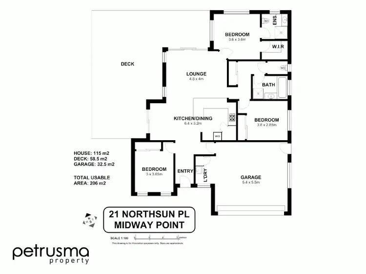 Floorplan of Homely house listing, 21 Northsun Place, Midway Point TAS 7171
