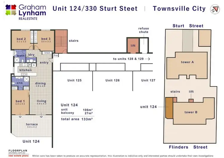 Floorplan of Homely unit listing, 124/330 Sturt Street, Townsville City QLD 4810
