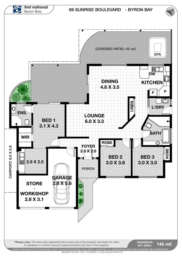 Floorplan of Homely house listing, 69 Sunrise Boulevard, Byron Bay NSW 2481