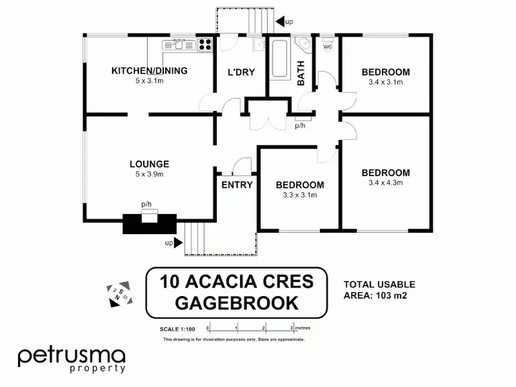 Floorplan of Homely house listing, 10 Acacia Cres, Gagebrook TAS 7030