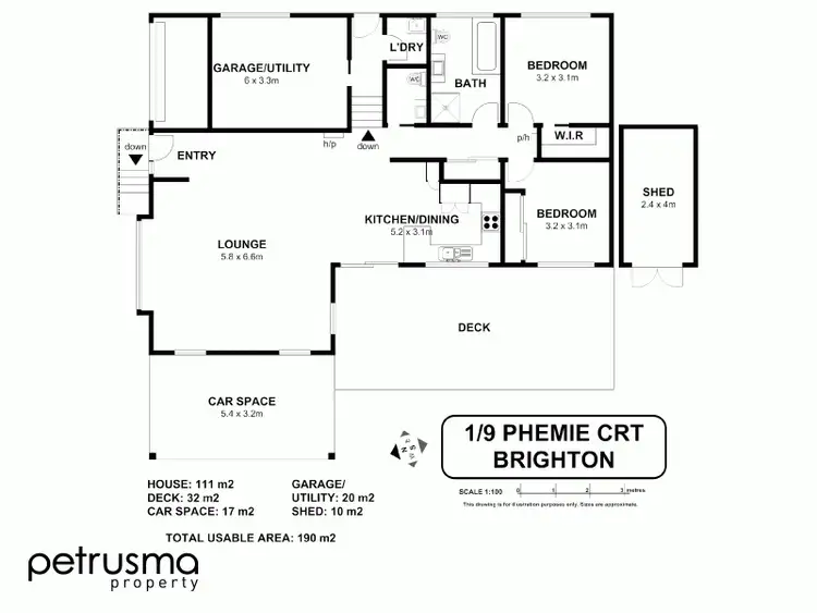 Floorplan of Homely unit listing, 1/9 Phemie Court, Brighton TAS 7030