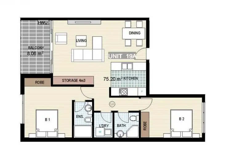 Floorplan of Homely apartment listing, 19A/231 Canterbury Road, Canterbury NSW 2193